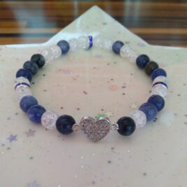 Minerální náramek sodalit, křišťál pukaný